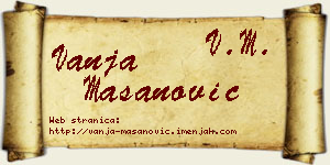 Vanja Mašanović vizit kartica